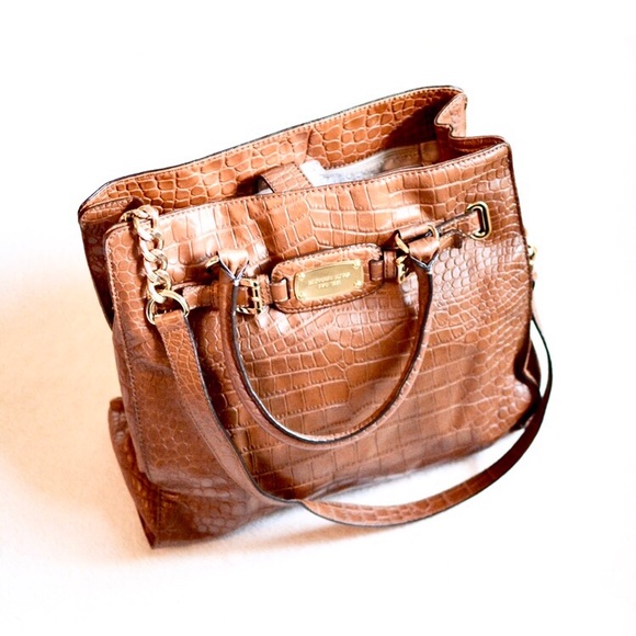 Michael Kors Authentic Hamilton Crocodile Satchel - Picture 2 of 9